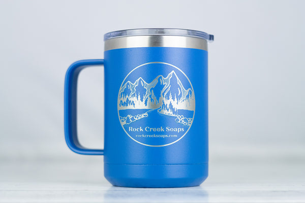 Rock Creek Soaps Logo Blue Insulated Mug