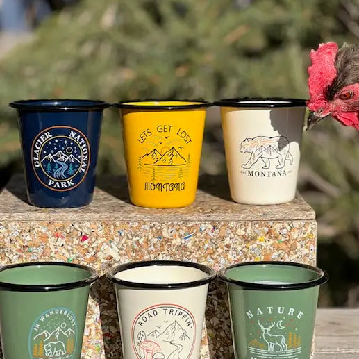 Unique! Reusable Enamel Cup Candle- in Wanderlust We Trust