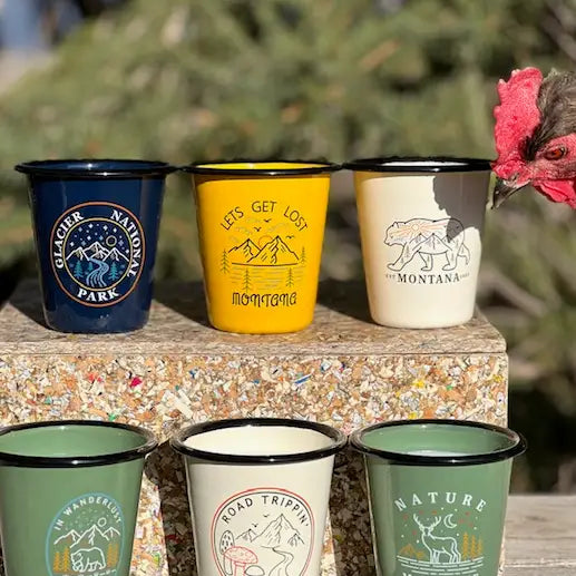 Reusable Enamel Cup Candle- Let's Get Lost - Montana