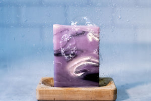 Huckleberry Soaps with bubbles