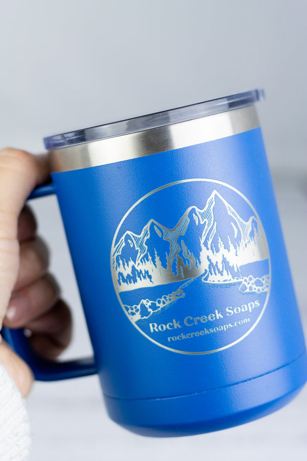 Rock Creek Soaps Logo Blue Insulated Mug