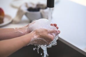 woman washing hands
