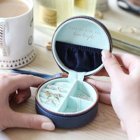 Mini Round Travel Jewelry Case