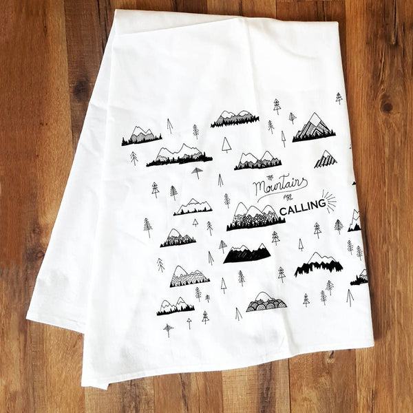 Mountains are Calling Tea Towel