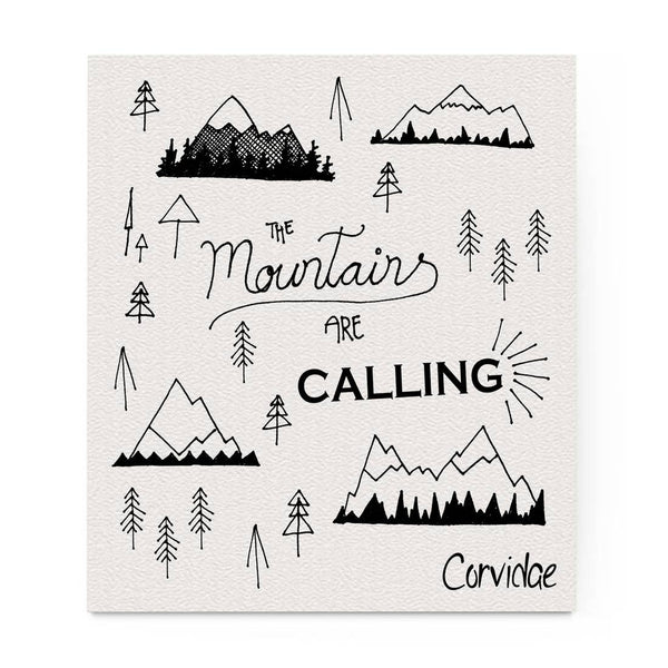 Mountains are Calling Swedish Dishcloth