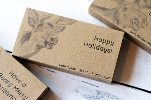 Bath Bomb Gift Set | Happy Holidays Elk