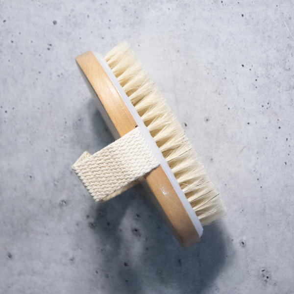 Palm Held Body Brush with Strap