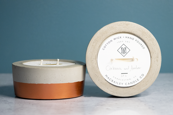 Concrete Copper Candle Oakmoss & Amber - Rock Creek Soaps