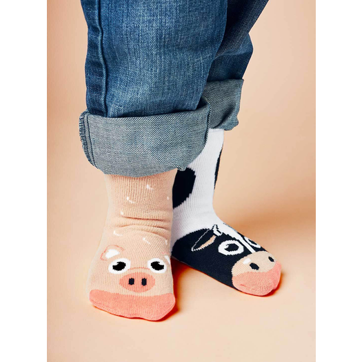Cow & Pig | Mismatched Socks (1-3 Years)