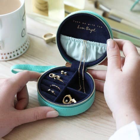 Mini Round Travel Jewelry Case