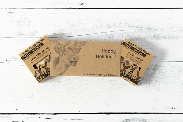 Bath Bomb Gift Set | Happy Holidays Elk