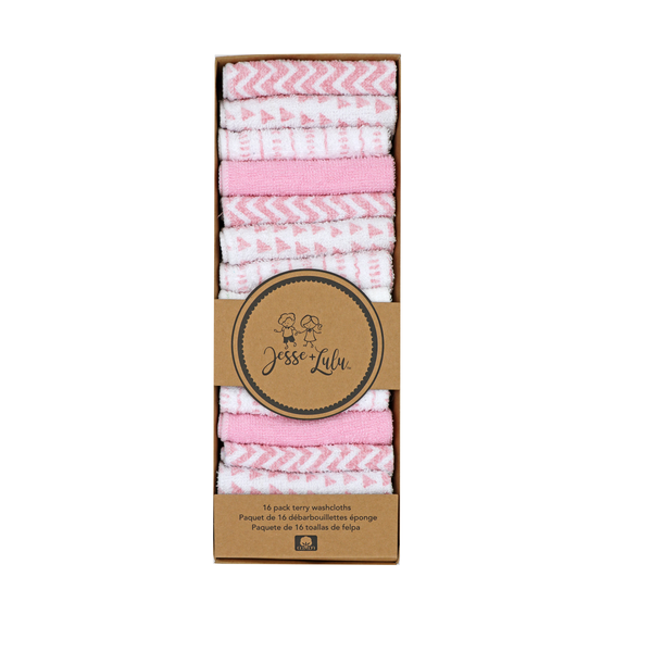 16 Pack Pink Washcloths