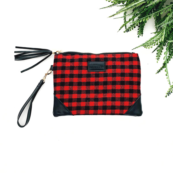 Red & Black Buffalo Wristlet