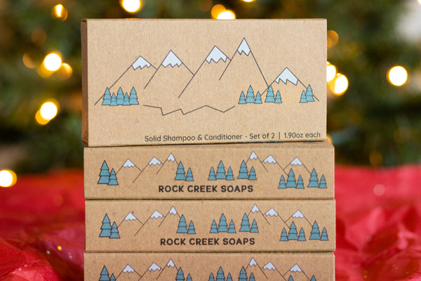 Solid Shampoo & Conditioner Gift Set | Holiday Mountains