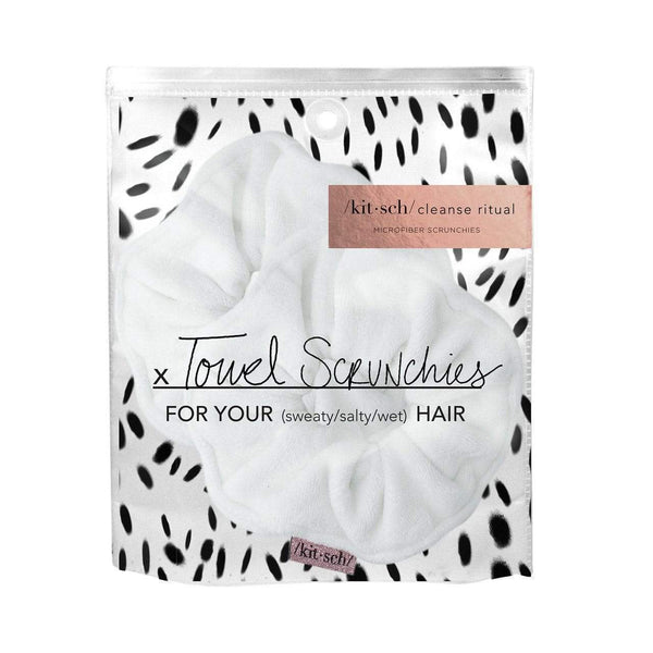 White Microfiber Scrunchies