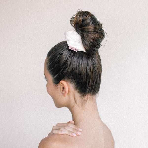White Microfiber Scrunchies